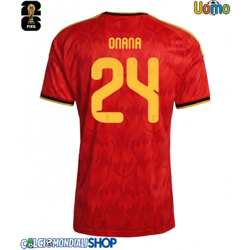 Maglie da calcio Belgio Amadou Onana #24 Prima Maglia Mondiali 2026  Manica Corta